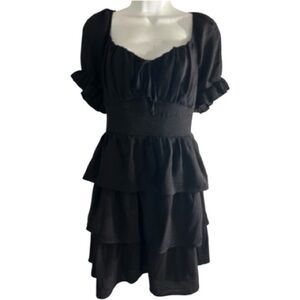Inspired Hearts Black Ruffle Mini Dress